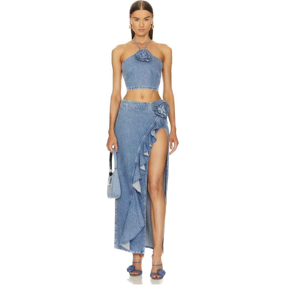 NWT Lovers and Friends Marsella Rosette Maxi Skirt